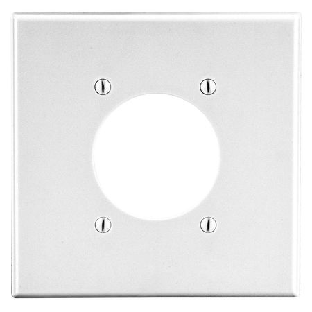 HUBBELL WIRING DEVICE-KELLEMS Wallplate, 2-Gang, 2.15" Opening, White P703W